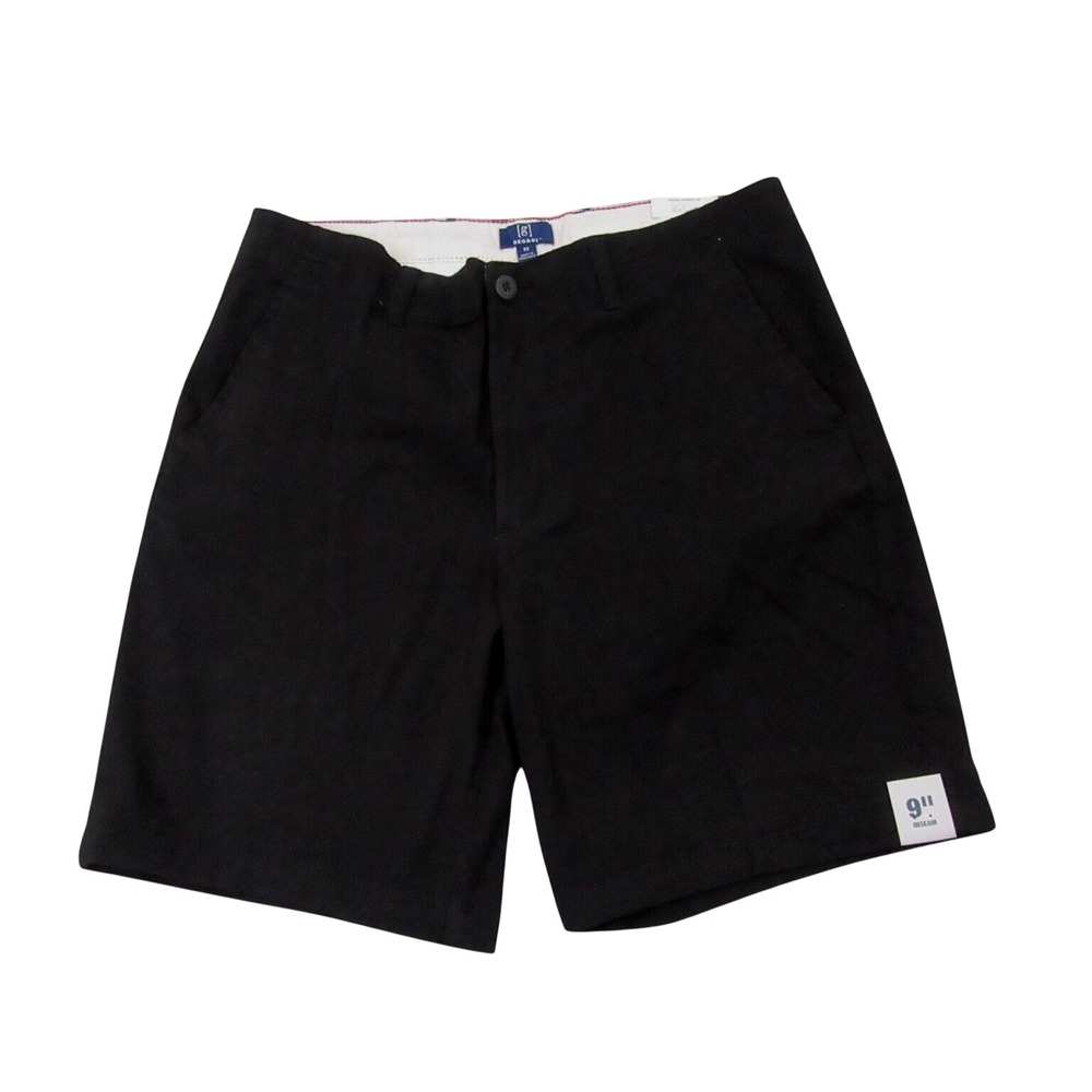 NEW George Flat Front Shorts 9" Above The Knee Black Casual Everyday Size 32 New